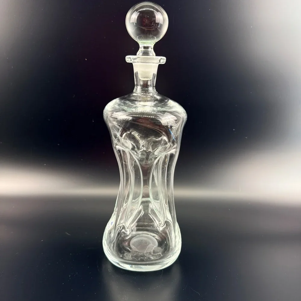 Holmegaard Kluk Kluk Decanter Large Clear Glass Ball Stopper Denmark 12